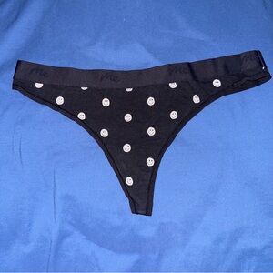 MeUndies Black smiley face polka dot Thong Panties
